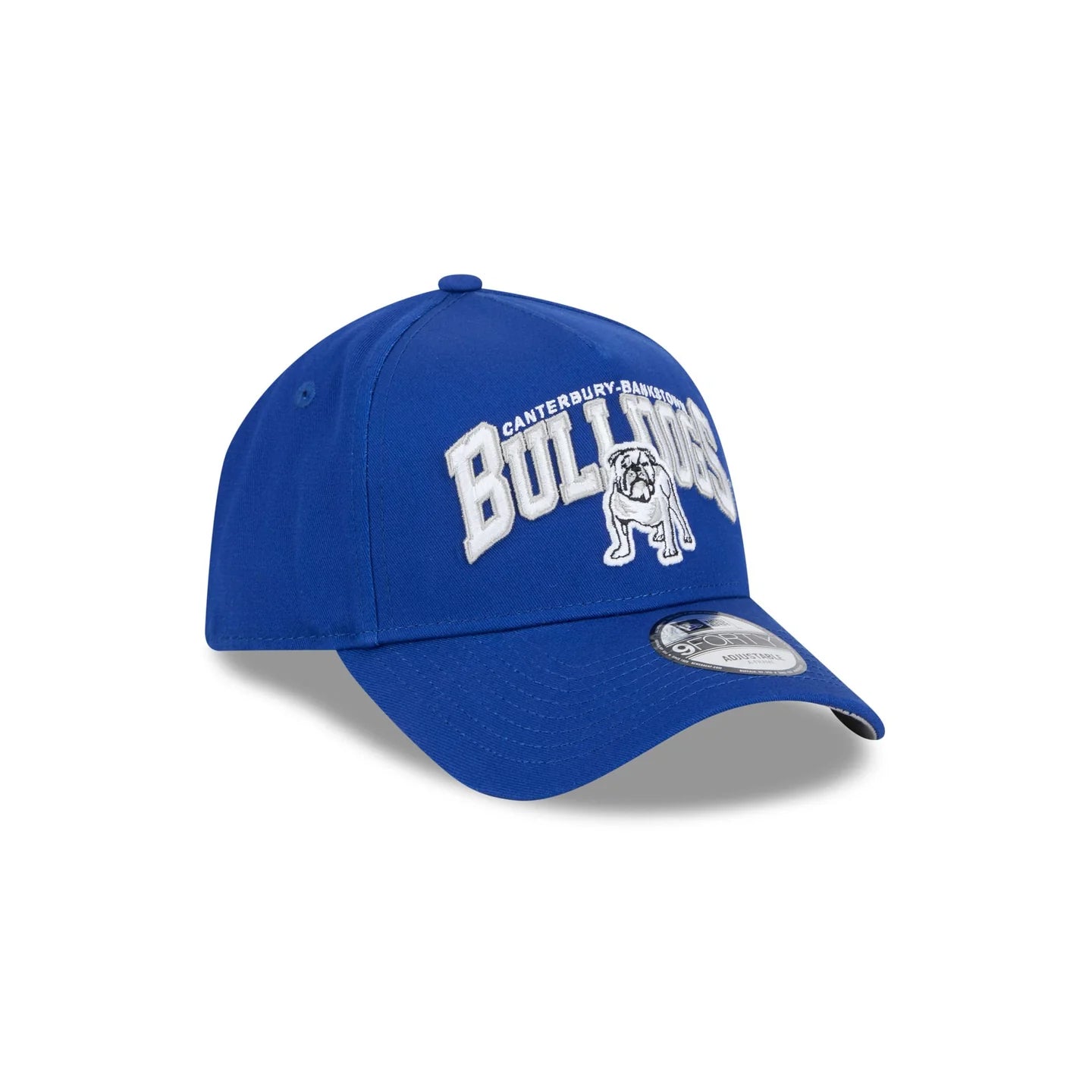 Canterbury-Bankstown Bulldogs Hat - Blue Logo Arch 9Forty A-Frame NRL Snapback Cap - New Era